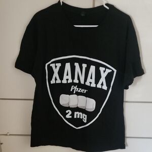 Black Xanax T-Shirt. Men/Women. Size Large. Brand New. 100% Cotton.